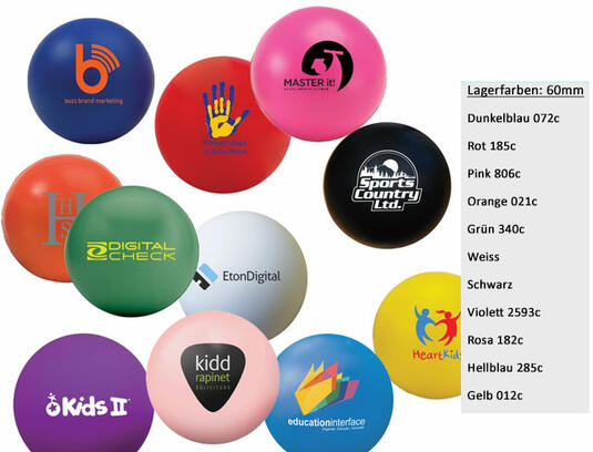 Farbpalette Stressbälle 60mm - Antistressball