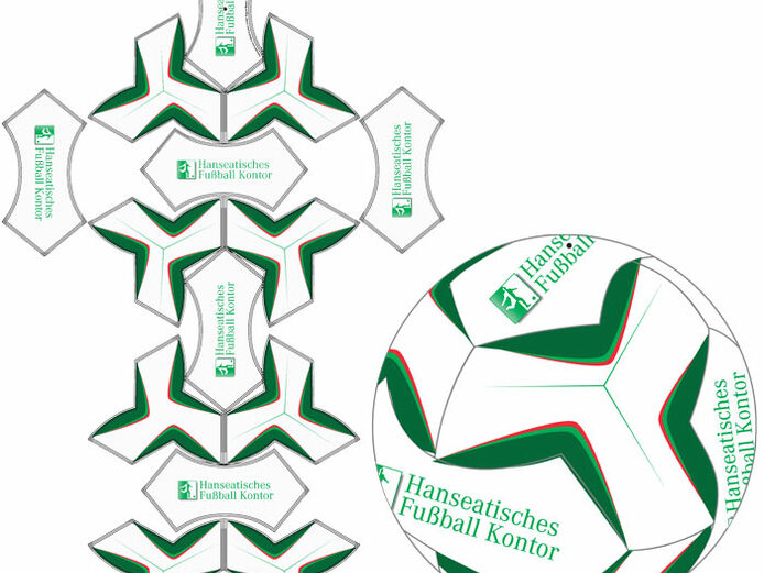 14 Panel Bumerang Design - Fußball Schnittmuster