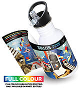 vollfarbig weiße bedruckbare Traveller Trinkflasche mit Schluckverschluss