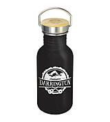 Traveller Trinkflasche schwarz mit Bambusdeckel