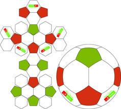 Schnittmuster 32 Panel Fußball Classic Design
