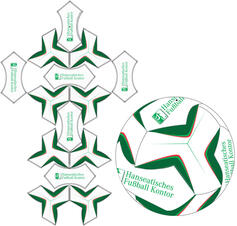 Schnittmuster 14 Panel Fußball 'Bumerang' Design